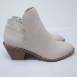 Vegan Ivory Leather Booties